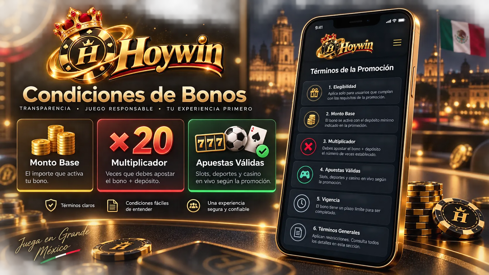 Condiciones de un bono y elementos que se revisan para calcular el rollover