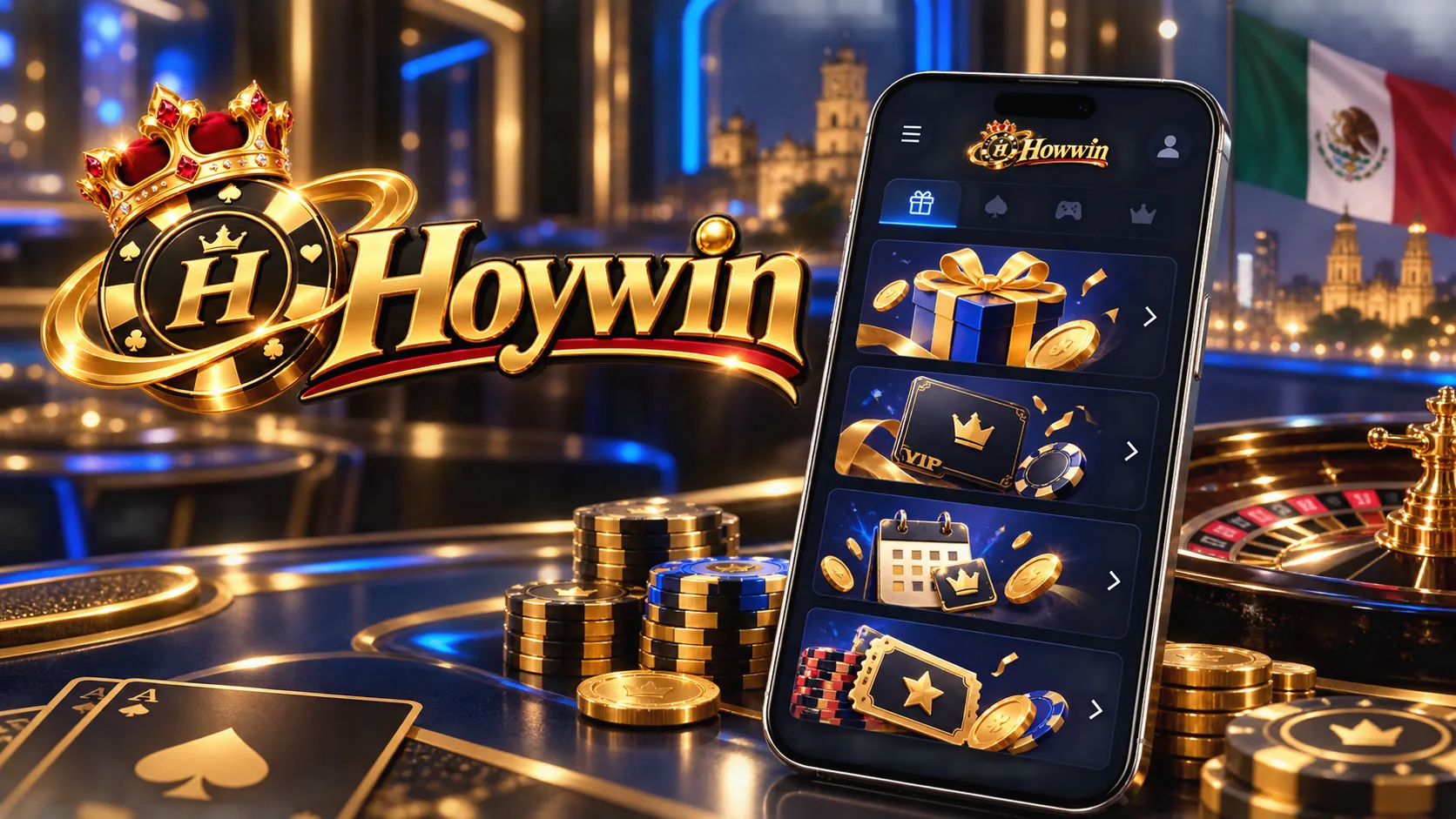Sección de promociones de casino en un smartphone con ofertas genéricas