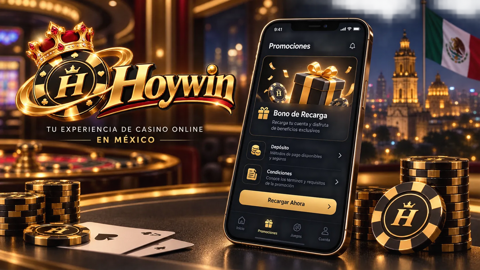 Sección de promociones de casino online en un teléfono móvil